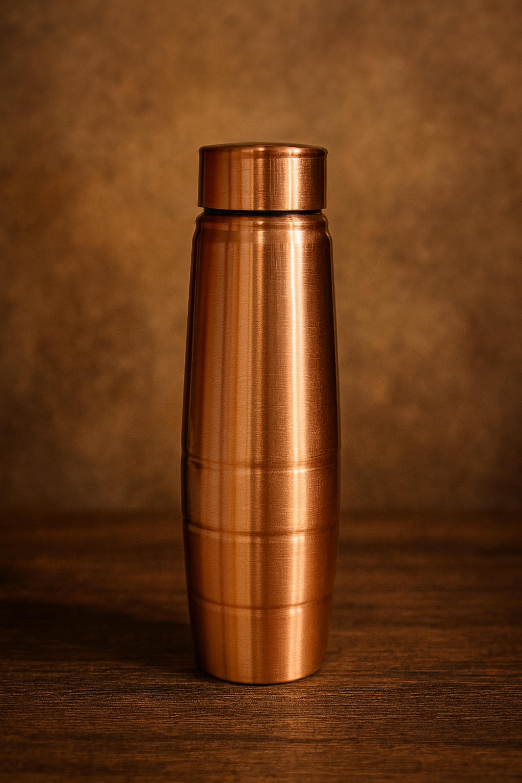 Sleek Ergonomic Polished Copper Water Bottle
