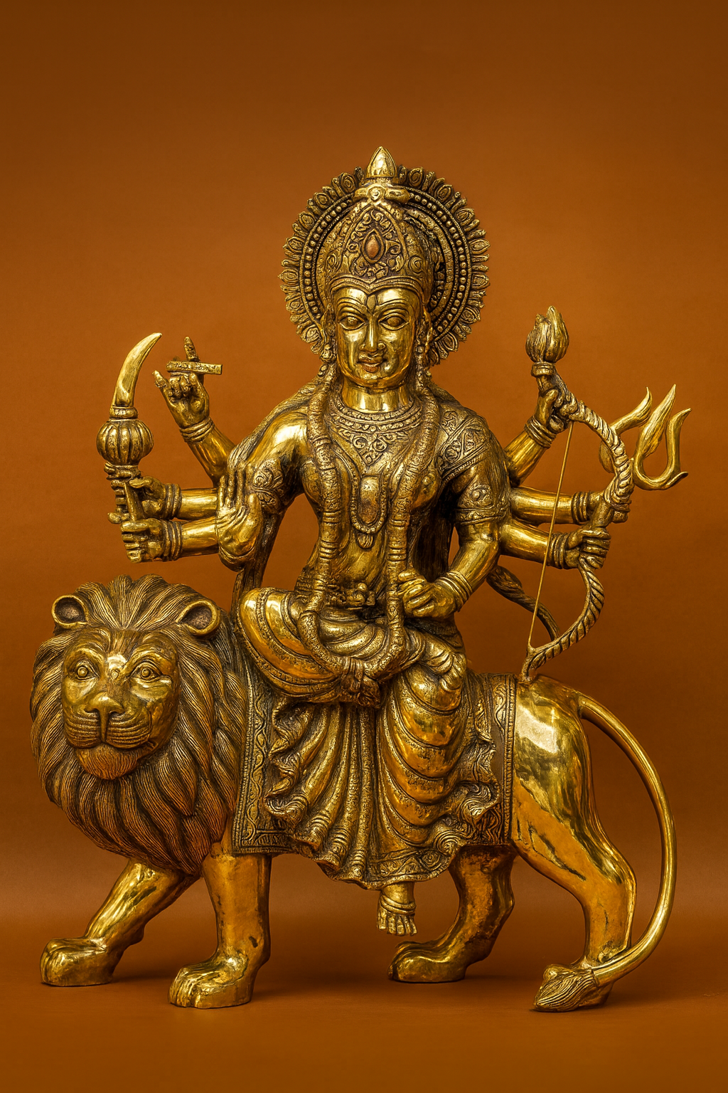 Brass Durga Maa Idol / Brass Sherawali Mata Idol