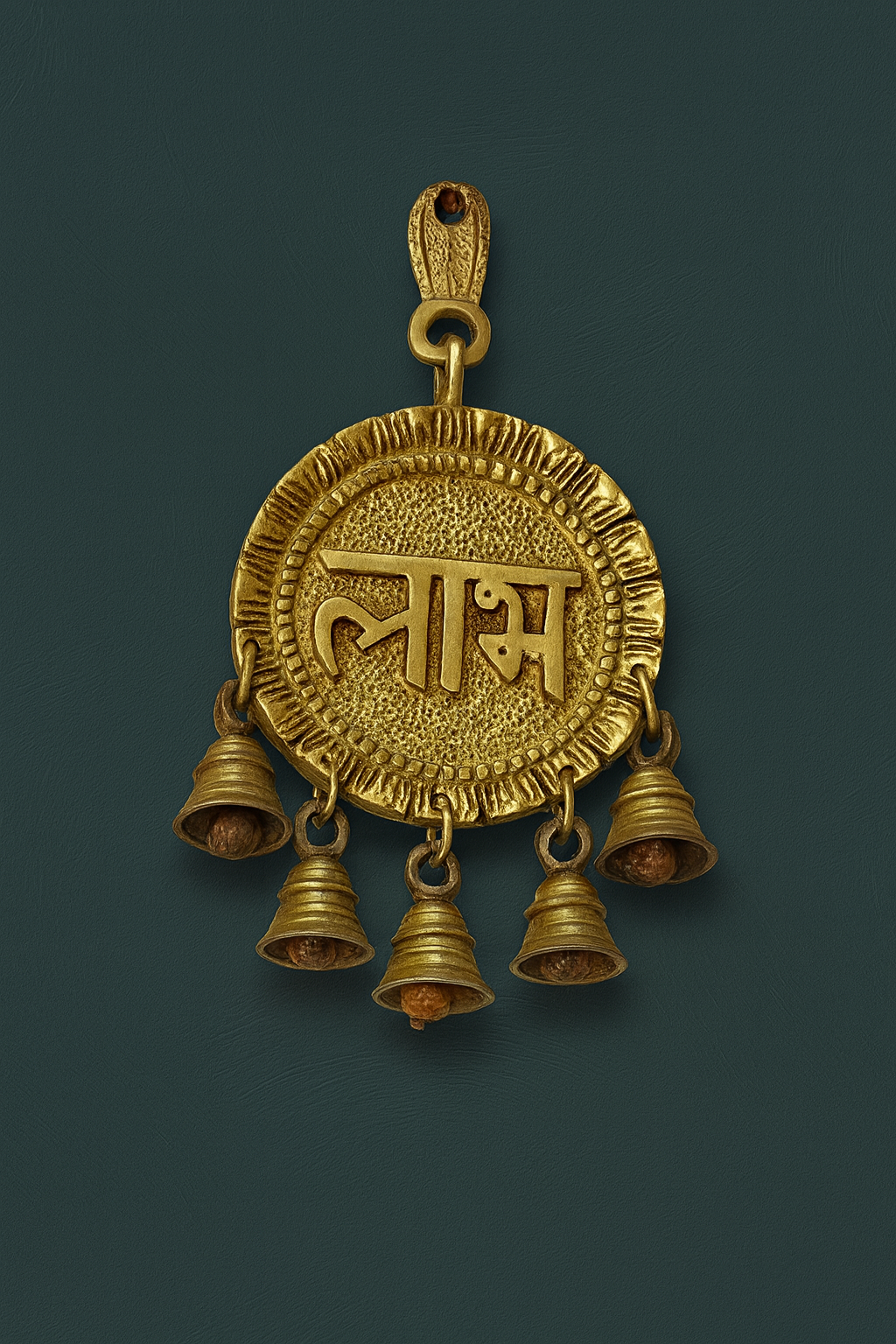 Brass Wall Hanging “Labh” with Bells