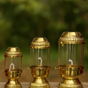 Brass Chimney Oil Lamp / Akhand Diya (Available in Sizes 1, 2, and 3 separately )