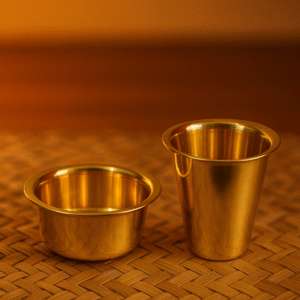 Polished Brass Dabara and Tumbler Set