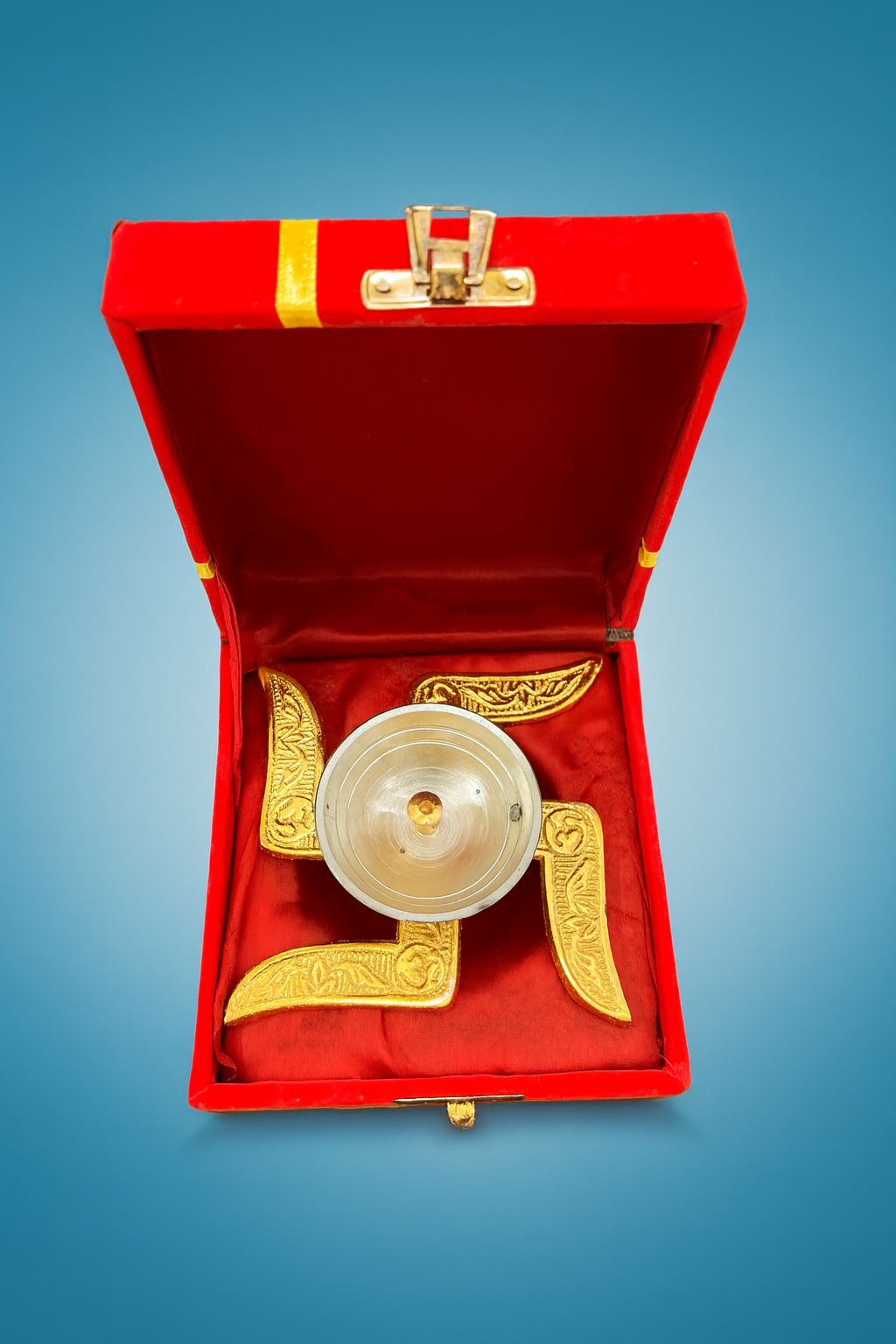 Auspicious Aluminium  Swastika Pooja / Decorative Emblem in Gift  Box