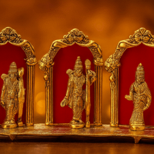 Brass Ram Darbar Idol Set in Triple Arch Frame