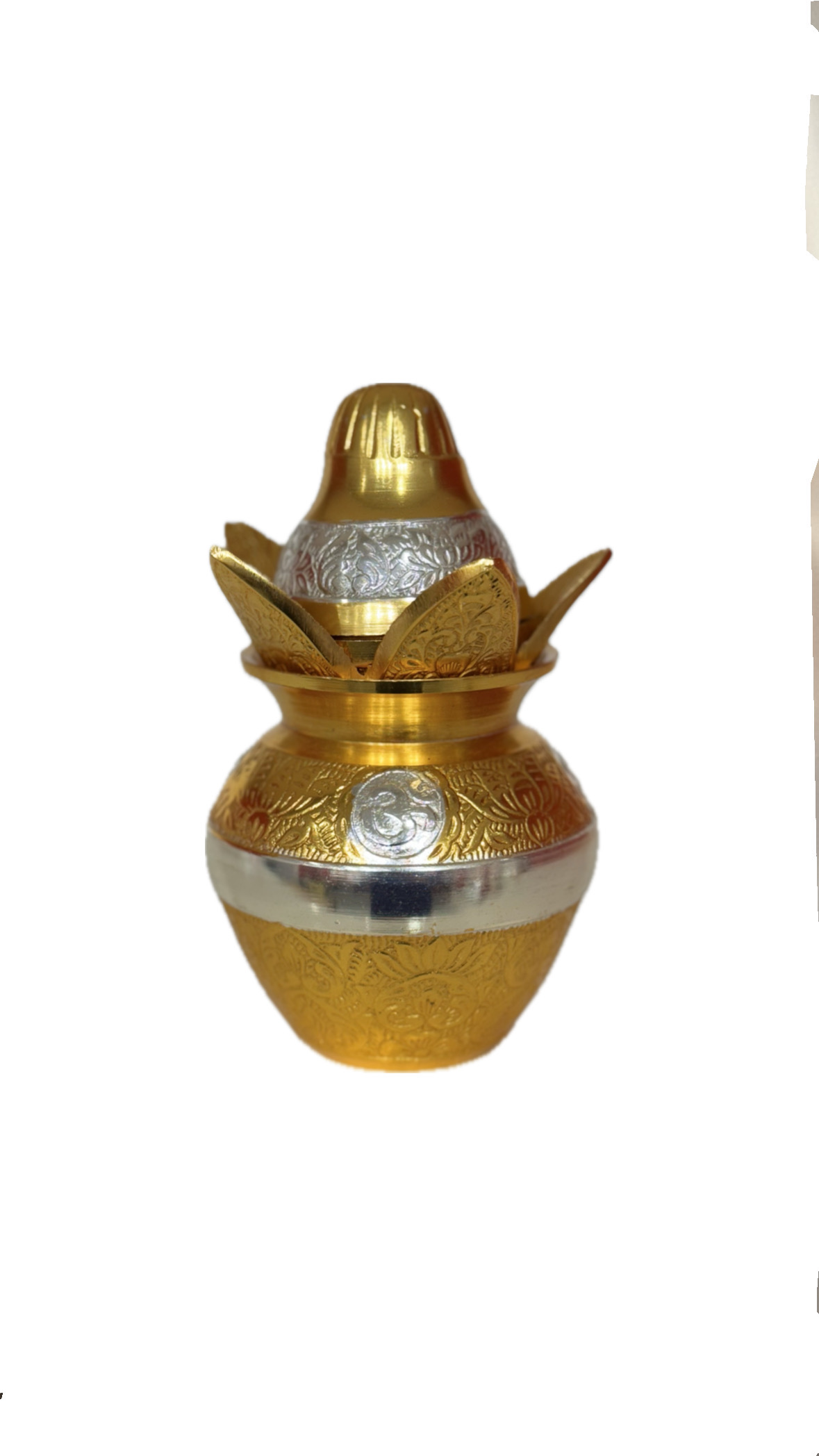 Two-Tone Brass Purna Kalash / Ashtamangala Pot