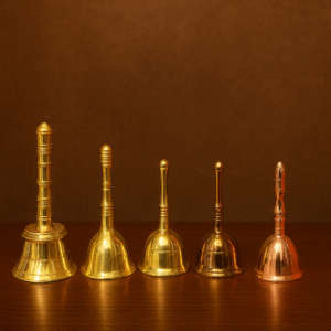 Set of 5 Assorted Hand Bells / Pooja Ghanti Set
