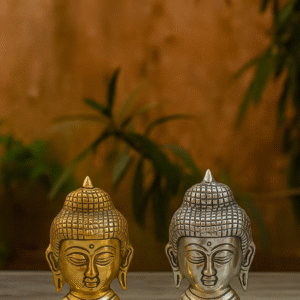 Aluminium Buddha Head Idol - Gold Finish , Aluminium Buddha Head Idol - Silver Finish