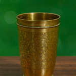 Embossed Brass Lassi/Water Tumbler