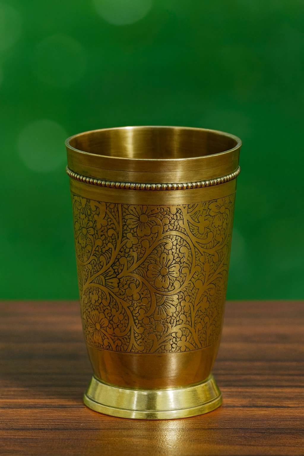 Embossed Brass Lassi/Water Tumbler