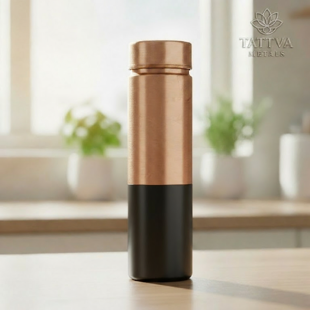 Dual-Tone Polished Copper and Matte Water Bottle
