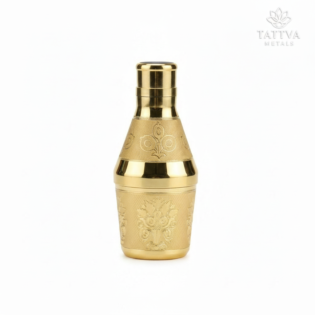 Embossed Brass Oriental Vessel/Mughal Decanter Base