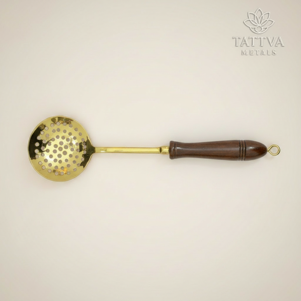 Brass frying ladle