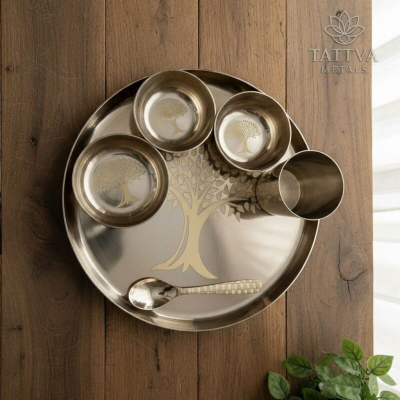 The Sacred Tree Bronze Thali Set