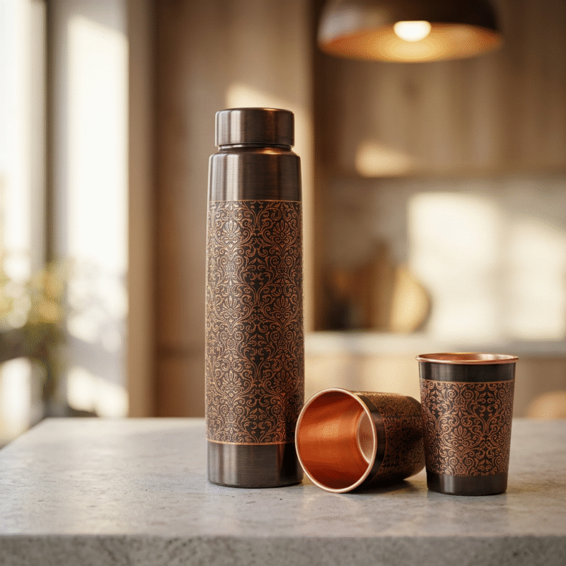 Bottle glass antique carving